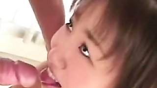 Japanese MILF sucks hard meatbone like..